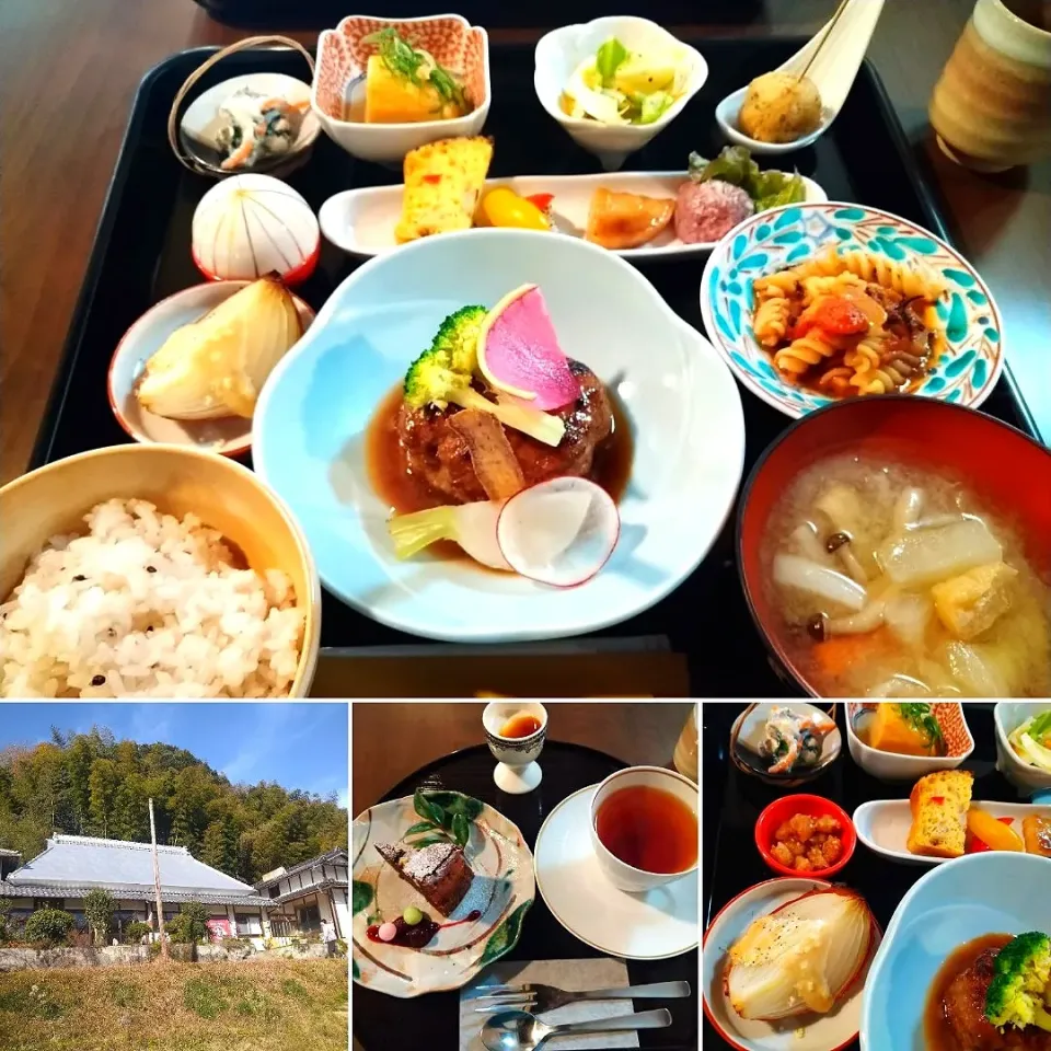 古民家カフェで味彩ハンバーグランチ|うたかた。さん