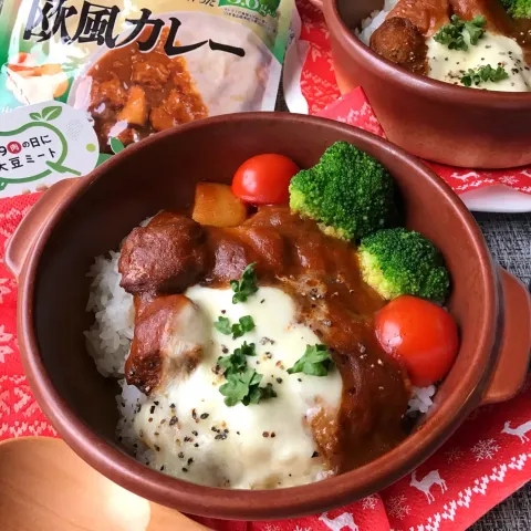 「PlantRECIPE(プラントレシピ) 欧風カレー」を使ってみたSnapdishの料理・レシピ写真:Plant RECIPE 欧風カレーdeモッツァレラチーズのせ簡単カレードリア