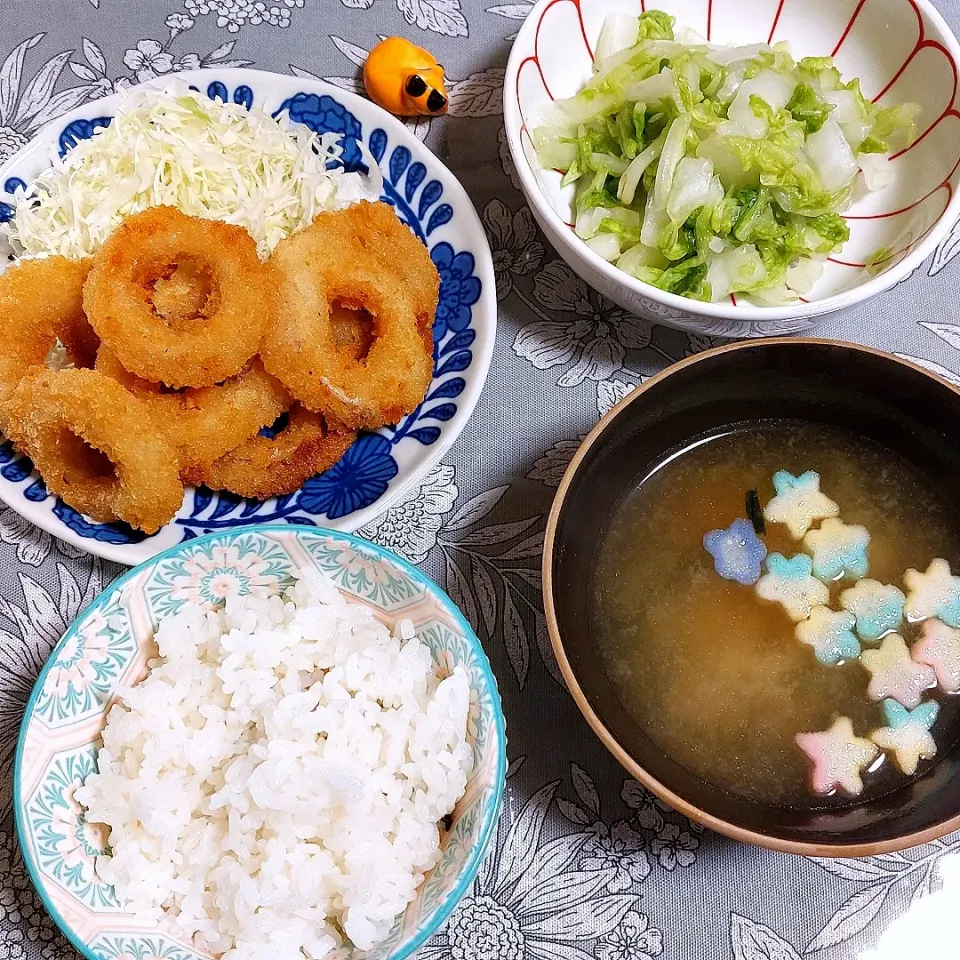 Snapdishの料理写真:イカリング&ゆず白菜|きつねさん