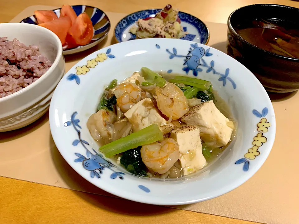 海老と豆腐の餡掛け煮|かなっぺさん