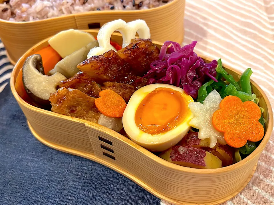 ⚽️🇫🇷が勝ったら豚の味噌漬け焼き弁当🐽　レシピ書いたよ✨|ぱっとさん