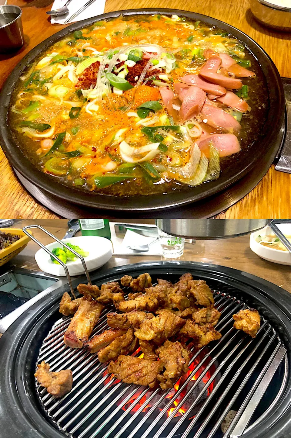 Snapdishの料理写真:韓国出張　2日目🇰🇷 今日は自由✨　というわけで、ブランチはプデチゲ→夜はデジカルビ🍖　夜は雪が降って寒かった☃️|BUBUさん