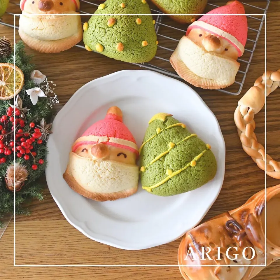 クリスマスメロンパン🎄🎅|ARIGOさん