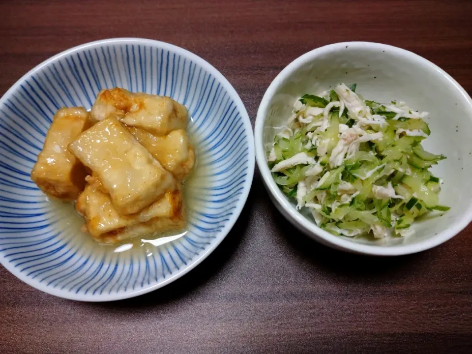 揚げ出し豆腐ときゅうりの酢の物|Mさん