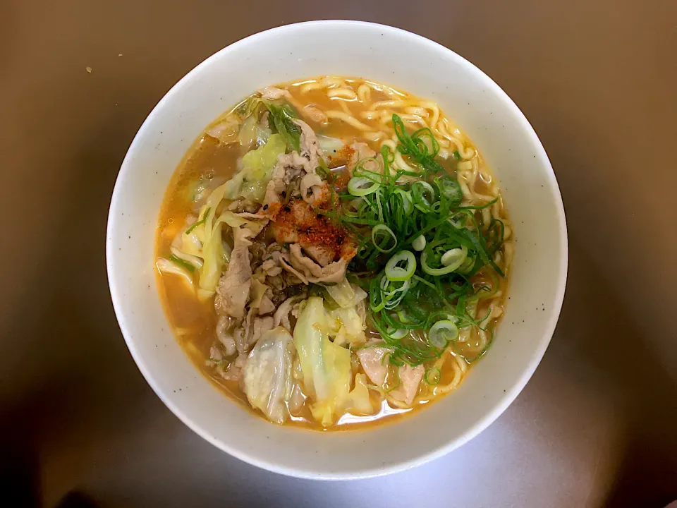 マルちゃん正麺 味噌味(豚肉野菜炒め入)|ばーさんさん