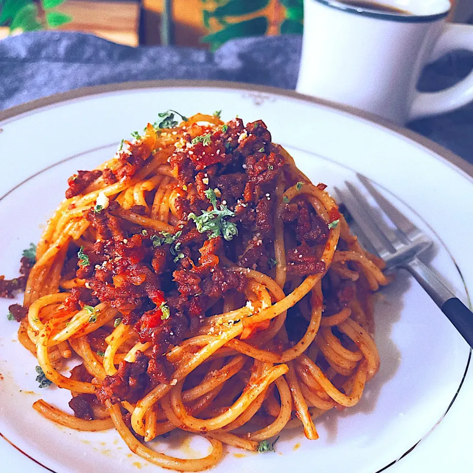 Snapdishの料理写真:おかわりした〜い😋　ボロネーゼ🍝|Sの食卓さん