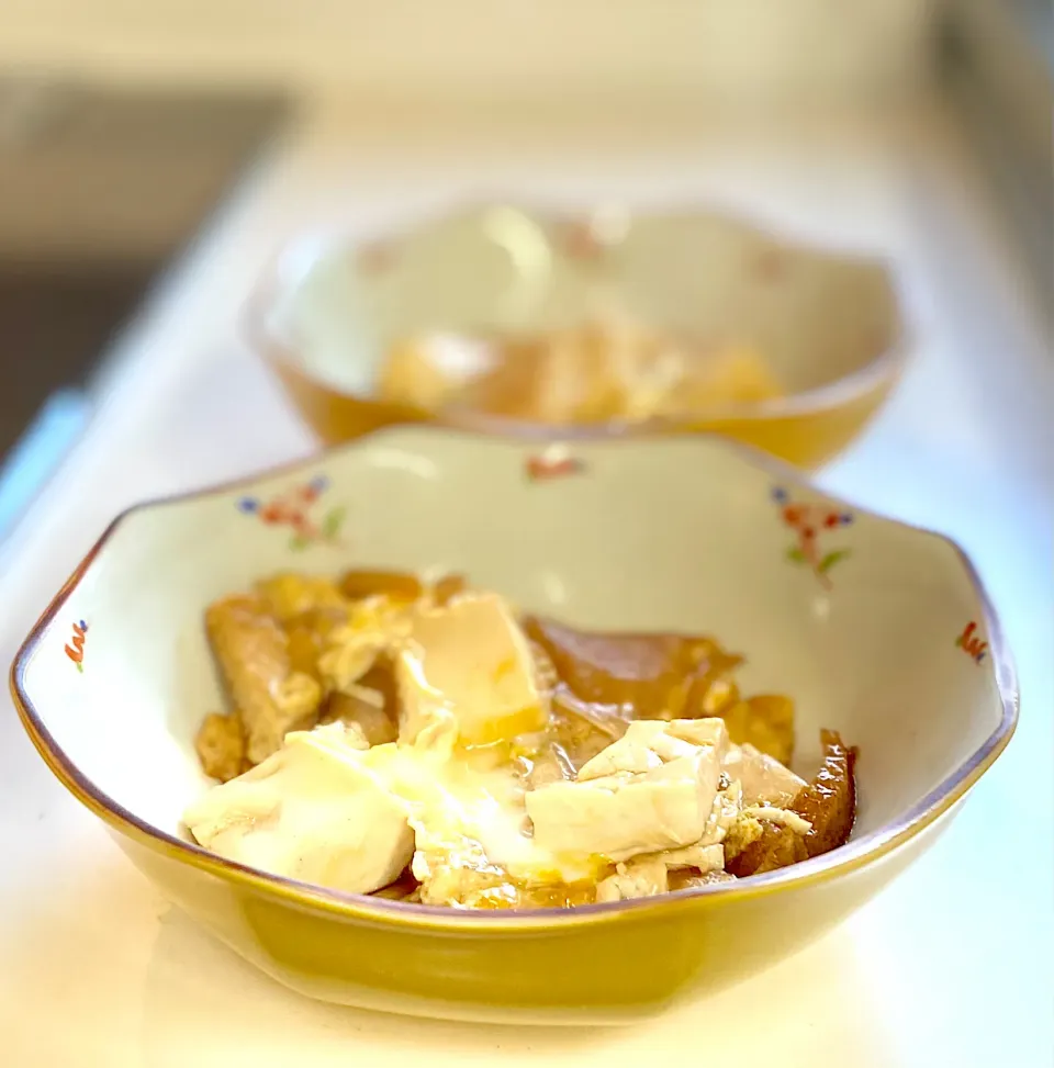 油揚げ、豆腐の卵とじ|かっちゃん杉さん