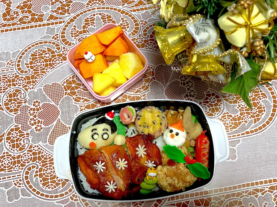 2022.12.19は今学期ラストのクリスマスクレヨンしんちゃん弁当🎄|makoさん