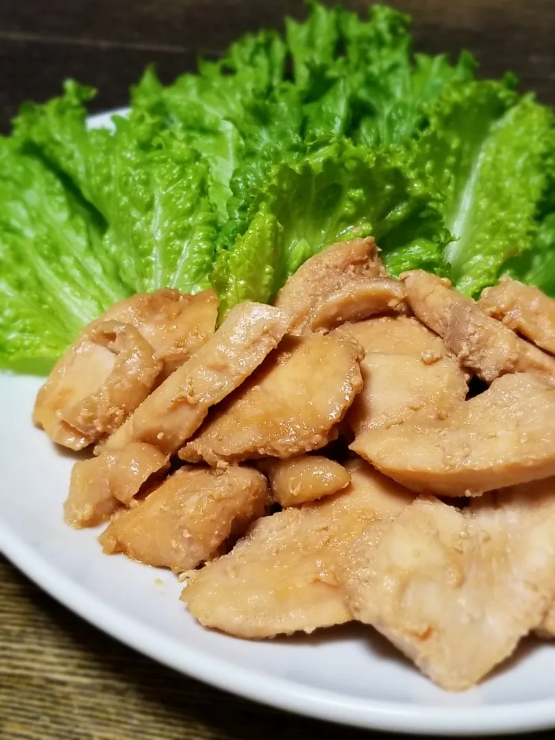 Snapdishの料理写真:パパ焼き👨下味冷凍❄️鶏むね肉の照り焼き|ぱんだのままんさん