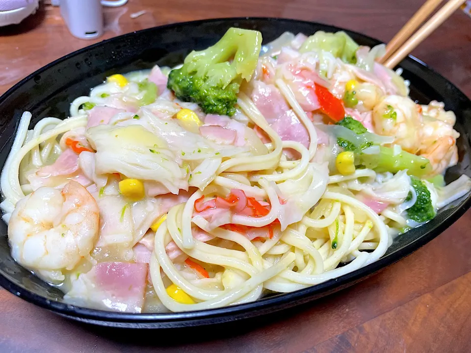 コーンスープパスタ🍝|ズボラ主婦さん