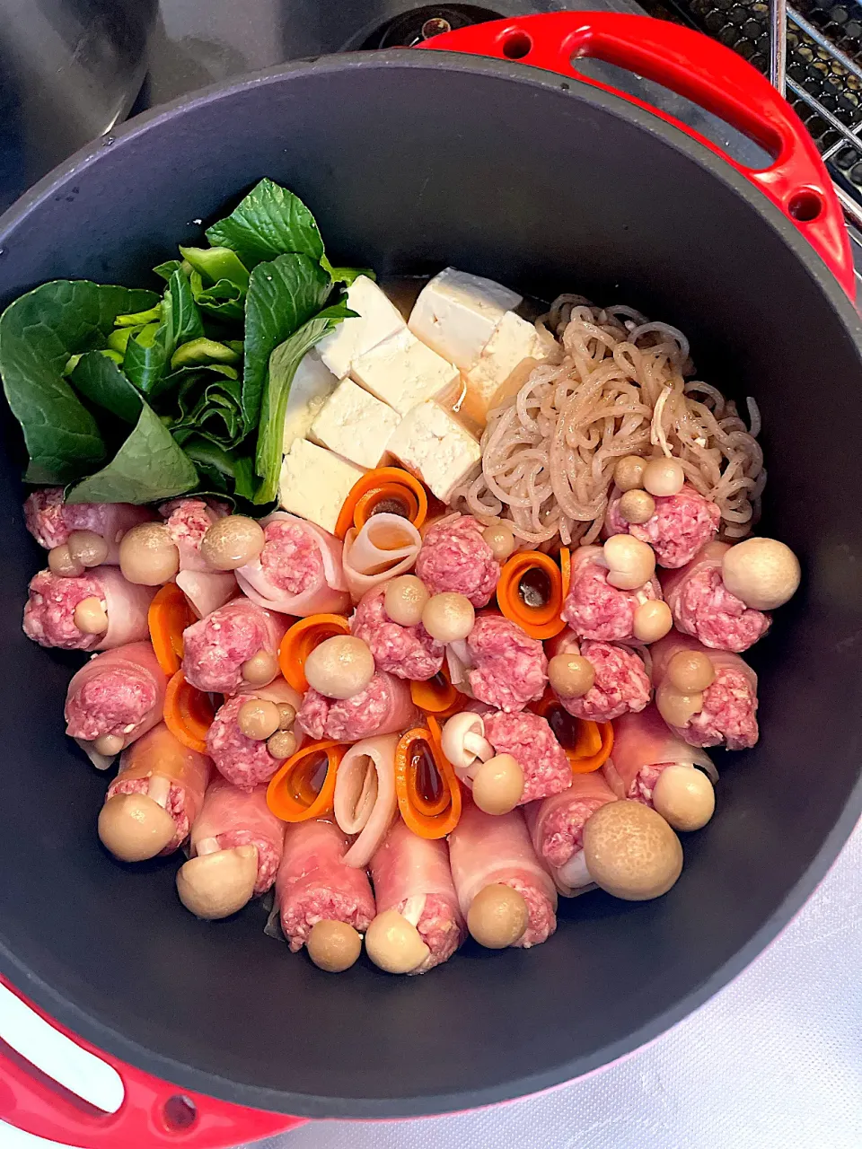 牛ミンチ🌷クルクル鍋【すき焼き風】|かっぱちんさん