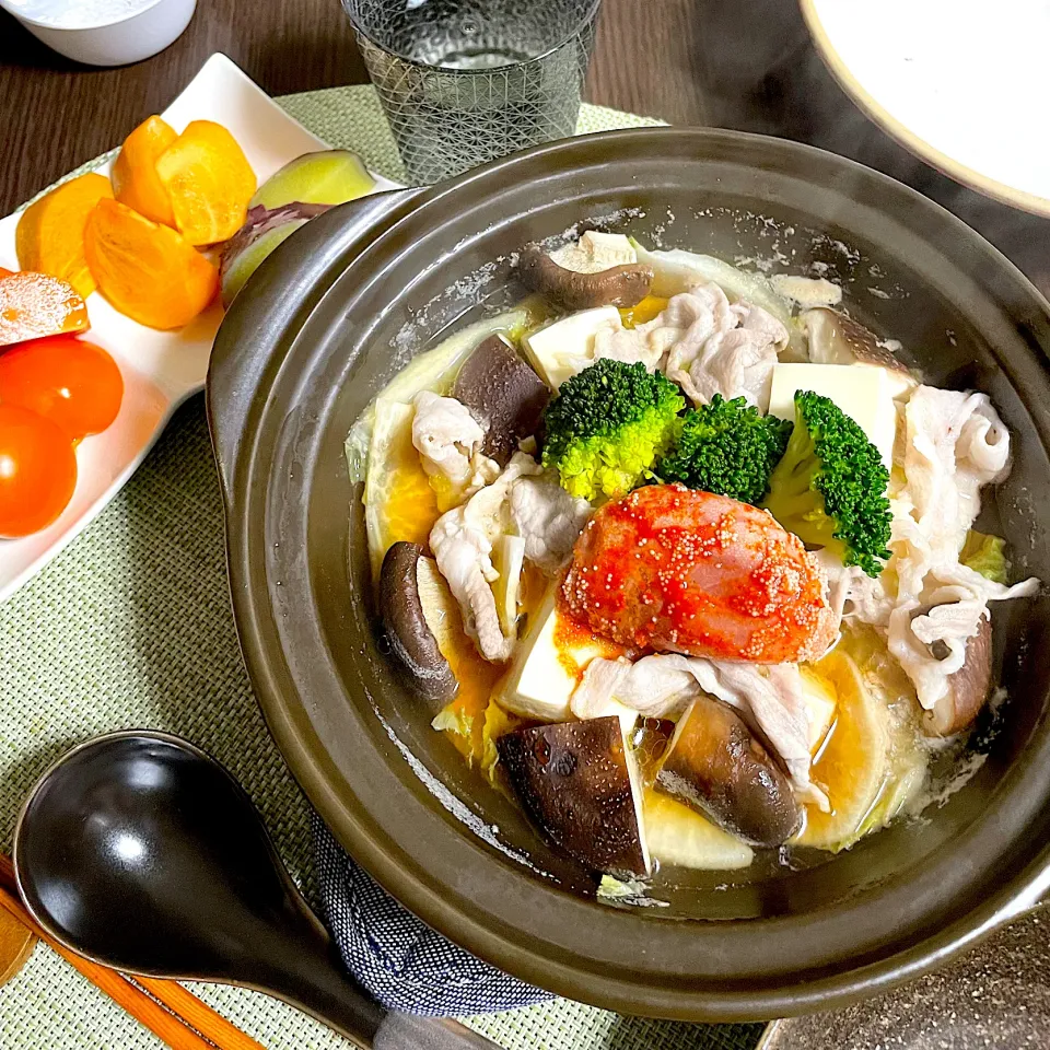 12/20晩ご飯：明太オリーブ鍋|ななみんさん
