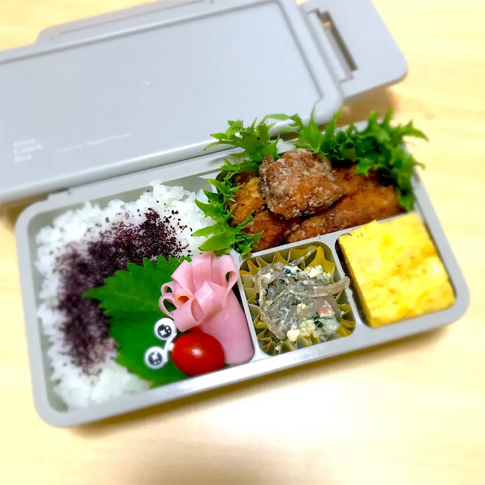 SJK弁当🍱〜鶏唐揚げ・玉子焼き・白和え・花ハム|華恋さん