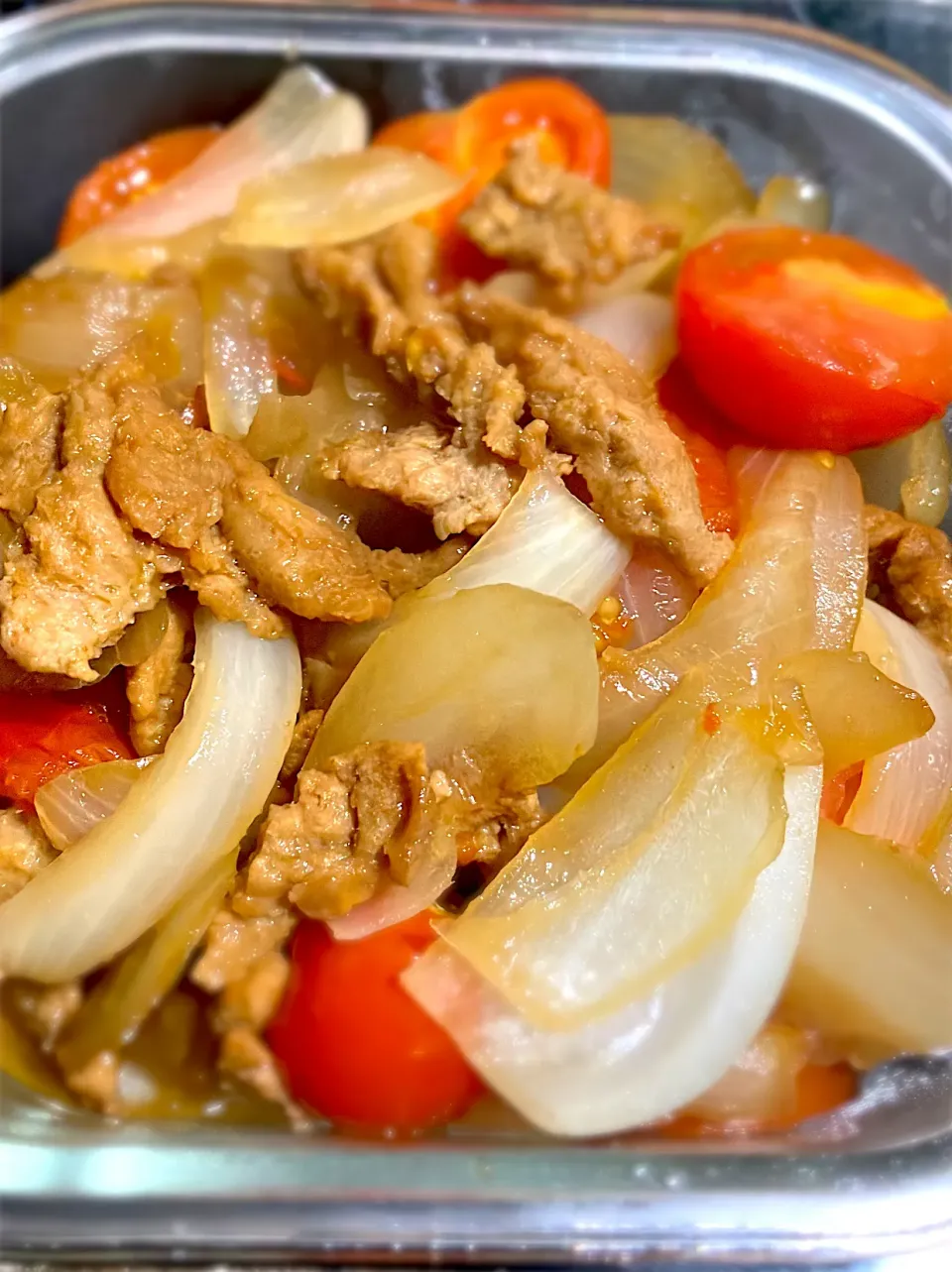 大豆のお肉とトマトの生姜焼き|みかさん