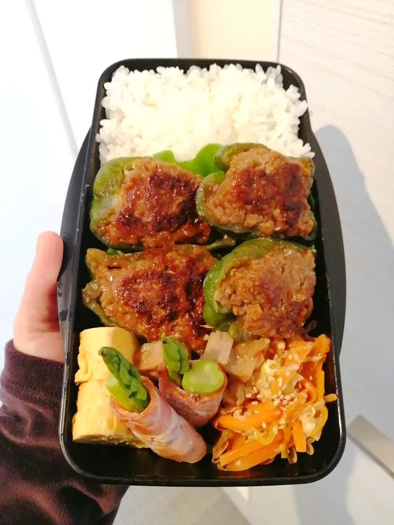 ピーマンの肉詰め弁当|きゅーさん