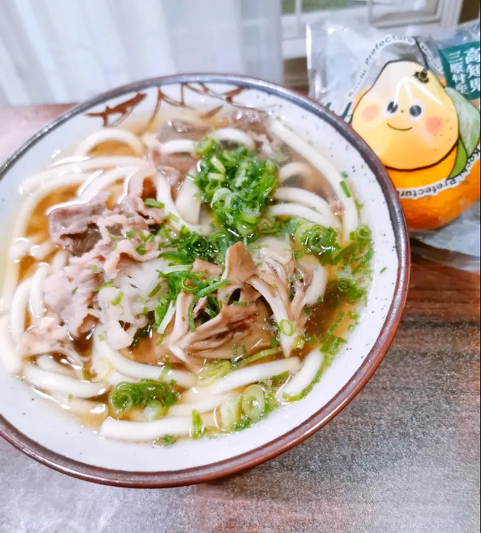 切り落とし牛肉うどん🍜👌グ〜です😀|ペンギンさん