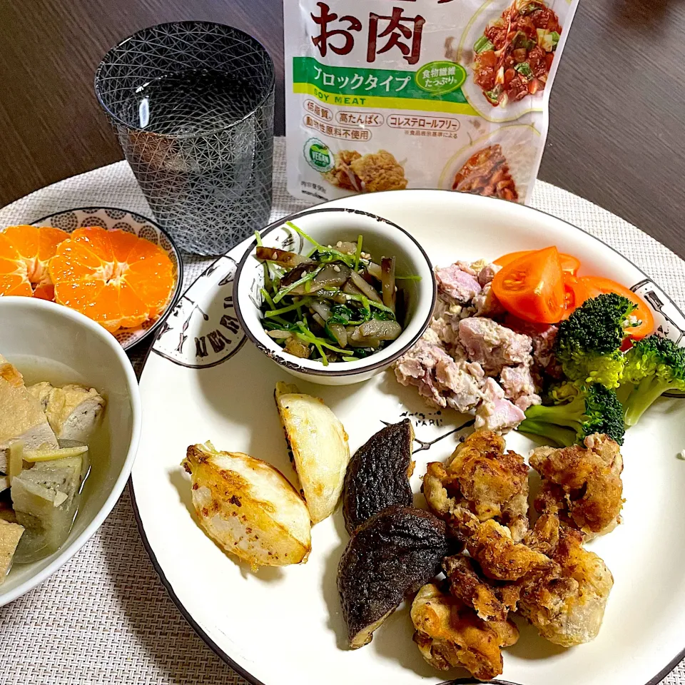 12/22晩ご飯：大豆ミートの唐揚げ|ななみんさん