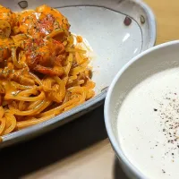 海老のトマトクリームパスタ🦐🍅
かぶのポタージュ|びりーさん