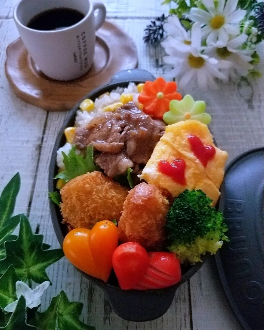 Snapdishの料理写真:ペッパーランチ風ごはん弁当|sugar beansさん