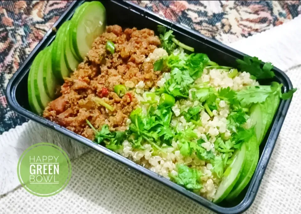 Quinoa rice with Beef keema fries|Happy Green Bowlさん