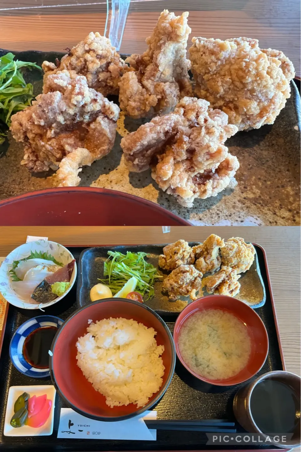 本日の出張ランチはミナカ小田原内の与一にて、唐揚げ定食を。小田原なので美味しい刺身もついています。美味しくいただきました。|sniper66さん