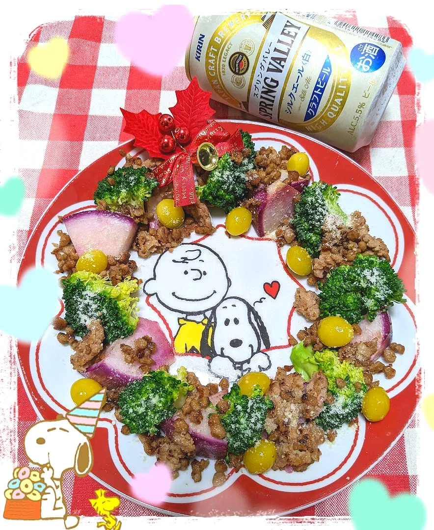 Snapdishの料理写真:🎄食べるクリスマスリース🍻|ひとみんΨ(*´∀｀)Ψさん