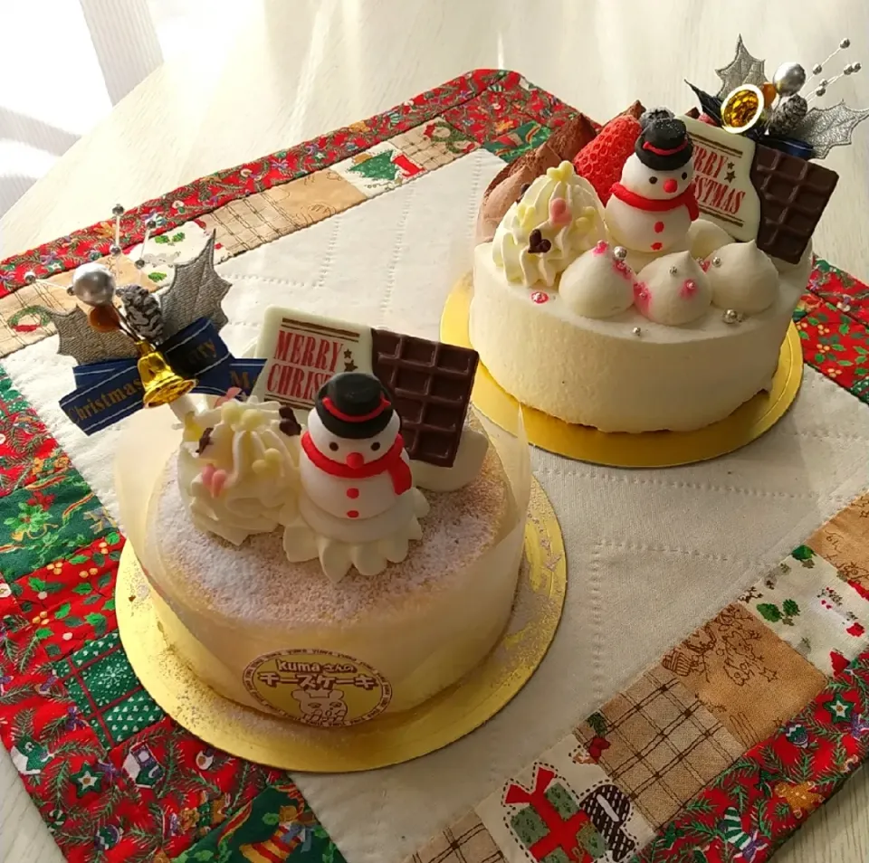 ☆クリスマスケーキ☆  チーズケーキ   生クリーム&チョコクリーム|hamamaさん