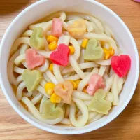 Snapdishの料理写真:ハートのうどん♡|はらぺっこさん