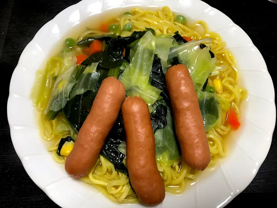 コンソメ餡かけ野菜皿ラーメン|まちゃさん