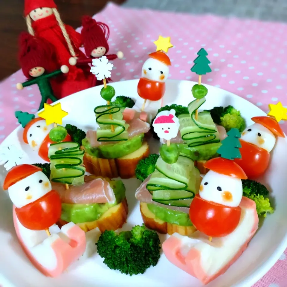 Snapdishの料理写真:クリスマスツリーのカナッペ|cherry🍒さん