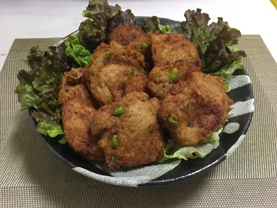 鶏挽き肉と大和芋のふんわり揚げ|ももさん