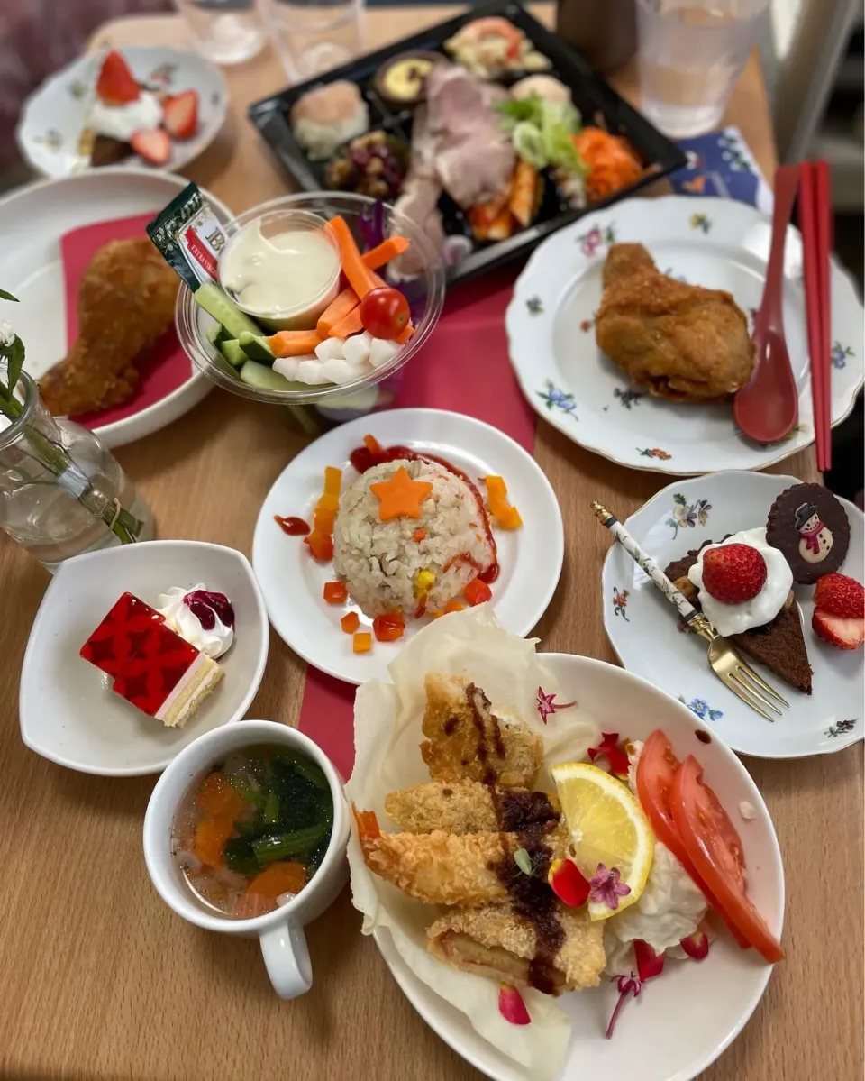 Snapdishの料理写真:母の部屋でクリパ|sonokoさん