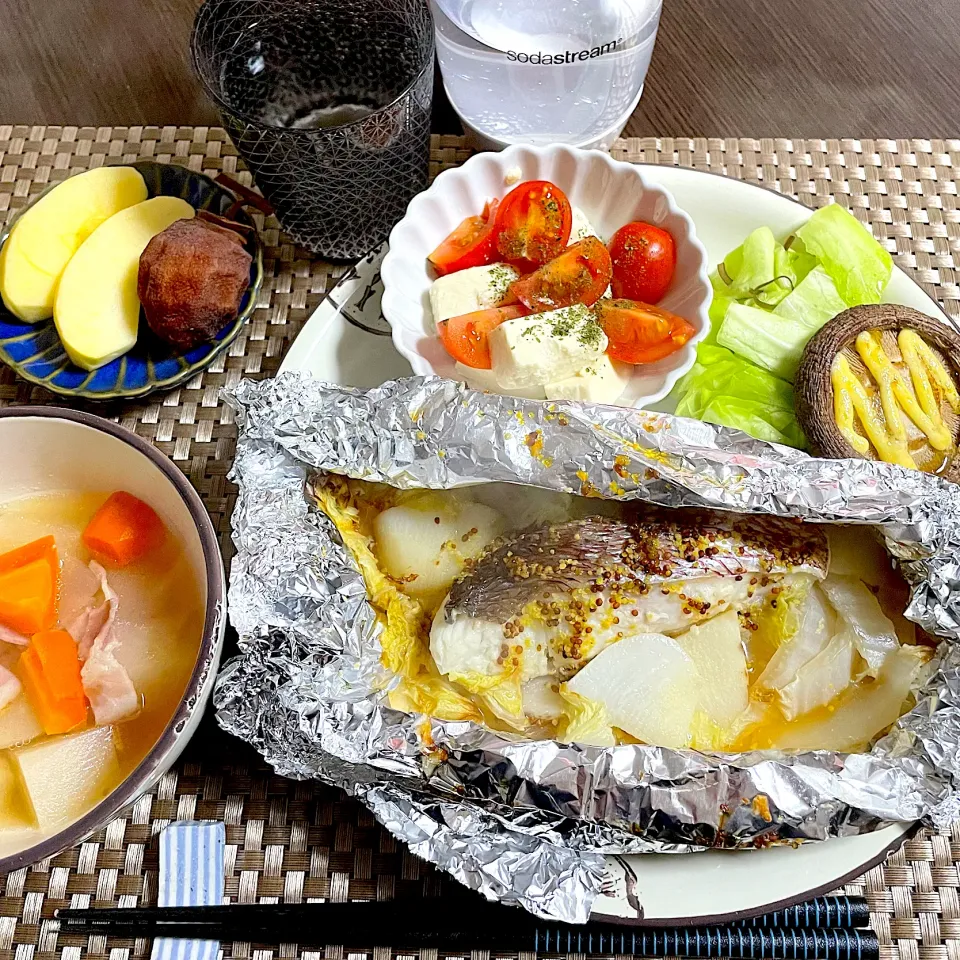 12/26晩ご飯：鯛のハニーマスタード蒸し|ななみんさん