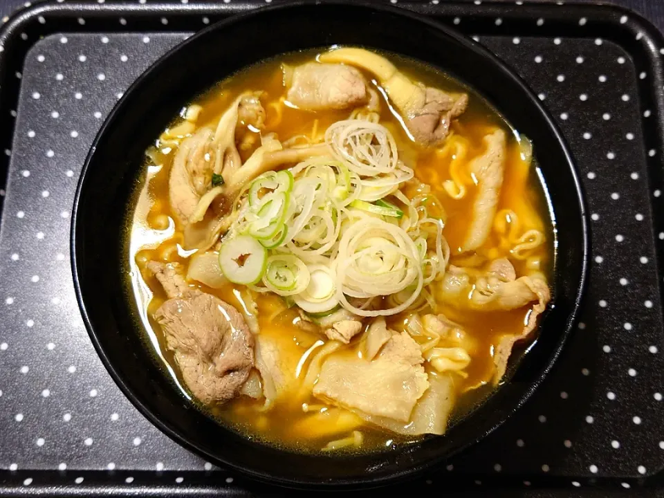 今日の朝ごはん（袋麺のカレーうどん）|Mars＠釜飯作り研究中さん