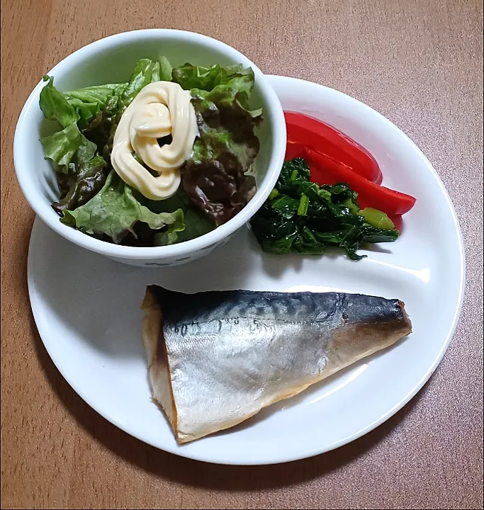 塩鯖焼き
サニーレタスのサラダ
パプリカ
蕪の葉の炒め物
ご飯🍚|ナナさん