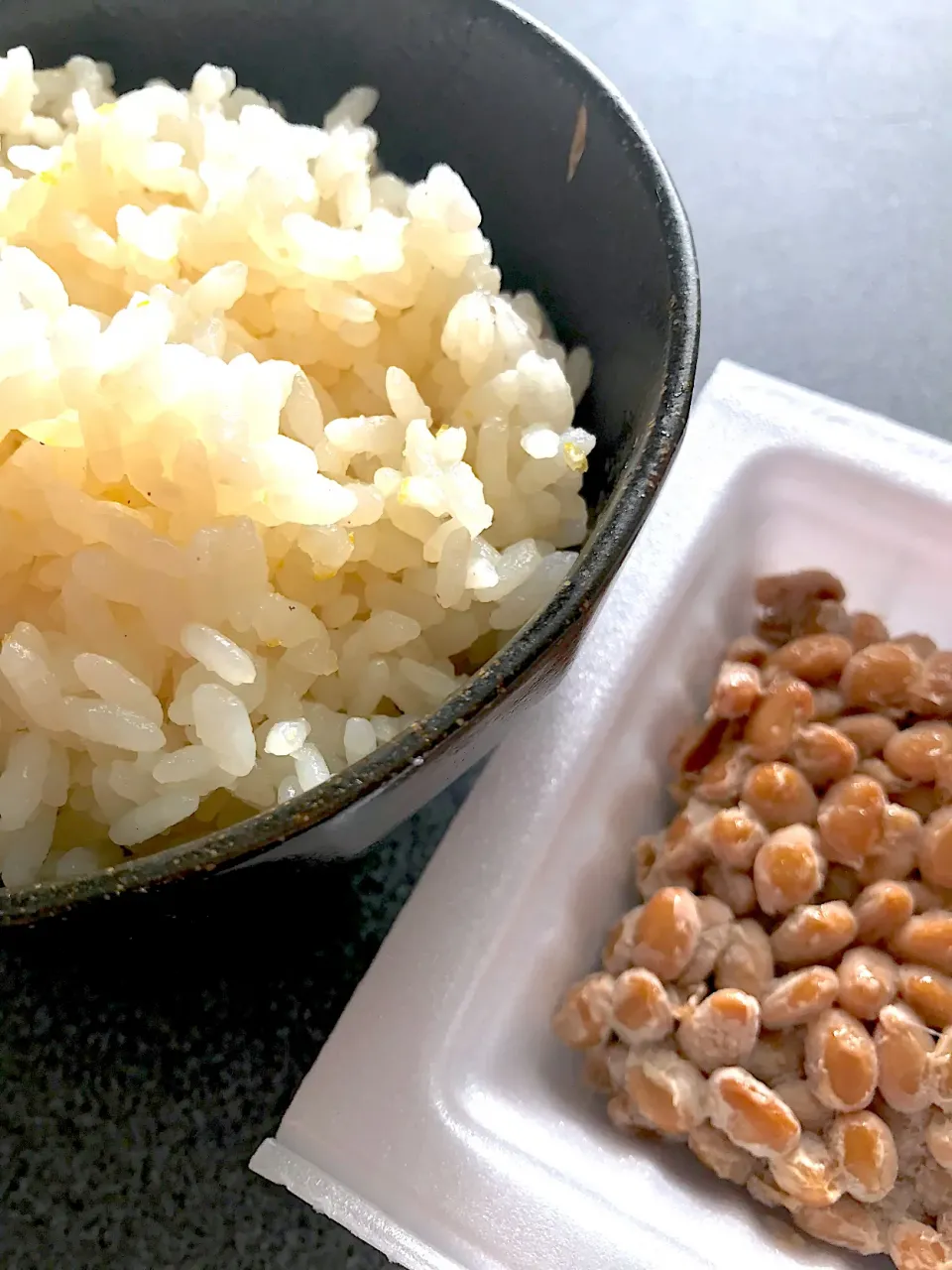 柚子鶏出汁のご飯(鶏飯の残り飯)とP納豆|ひらけごま@たかさん