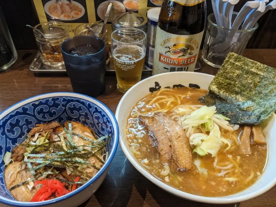 夜勤明け年納めのラーメン六三四屋でラーメンセットを🍺と🍜（年内営業は今日迄）|Tarou  Masayukiさん