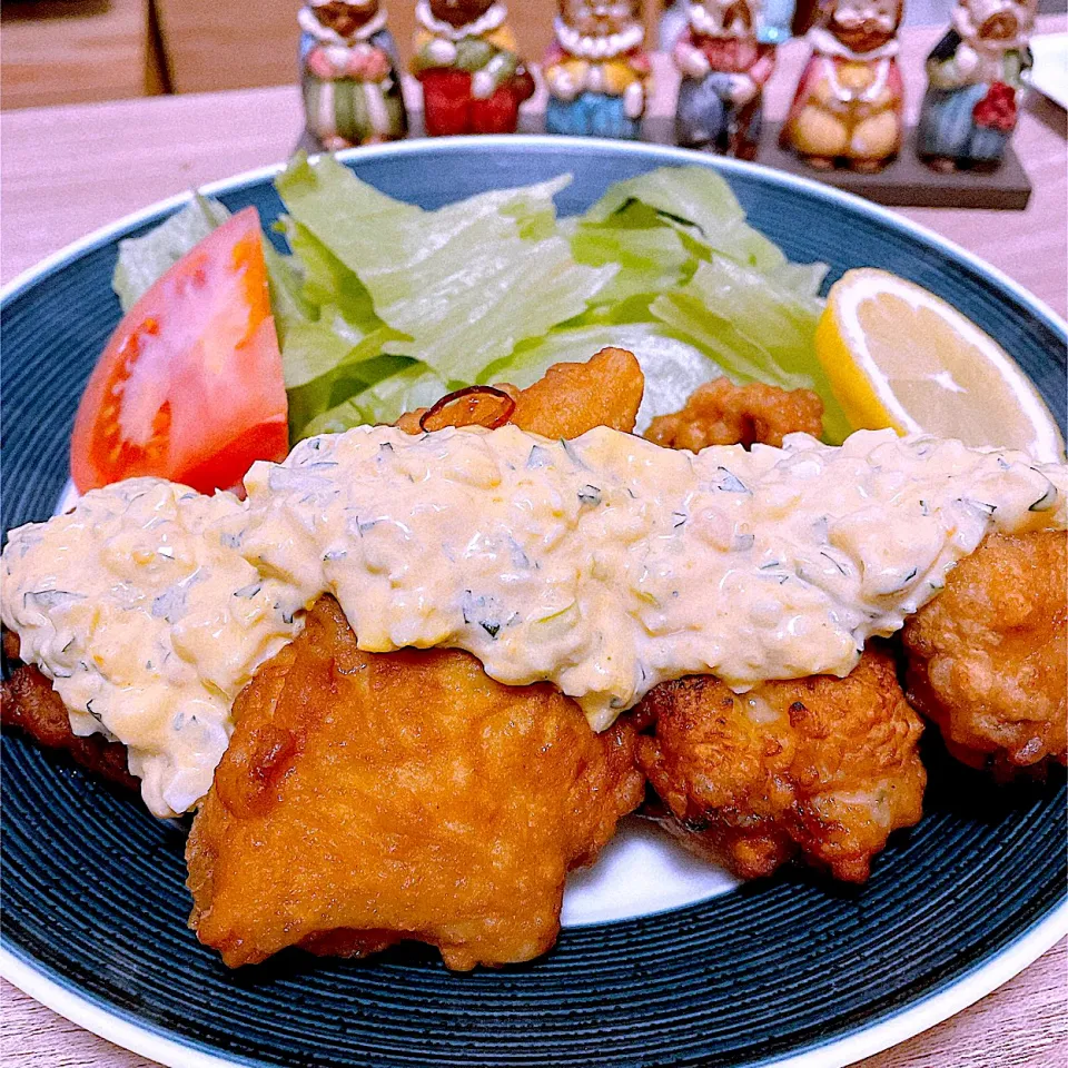 今夜は自家製カレー風味タルタルのチキン南蛮🍗🍗😋|Sの食卓さん