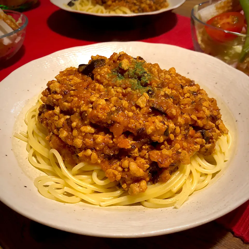 Snapdishの料理写真:トーフミートでミートソースパスタ 🍝|sato*さん