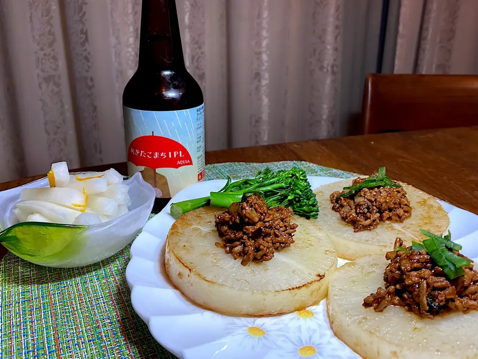 ダイコンステーキ辛味肉味噌掛け|Sunday_Chefさん