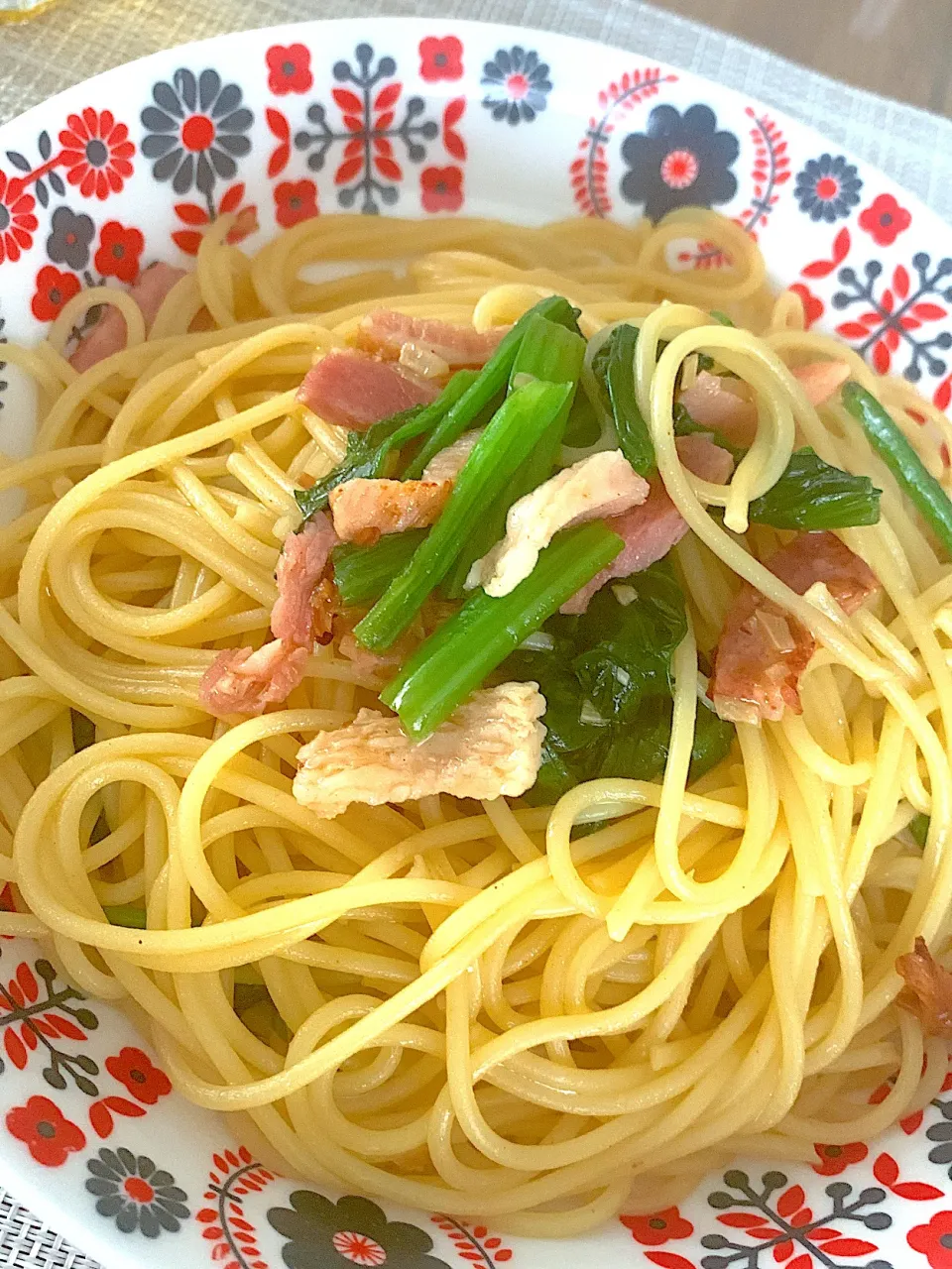 ほうれん草とベーコンのパスタ|mam☻**゜さん