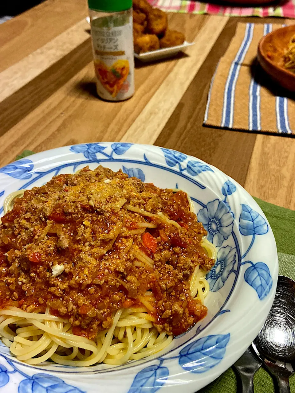 今日のお夕飯。ミートパスタ🍝|renharuruさん