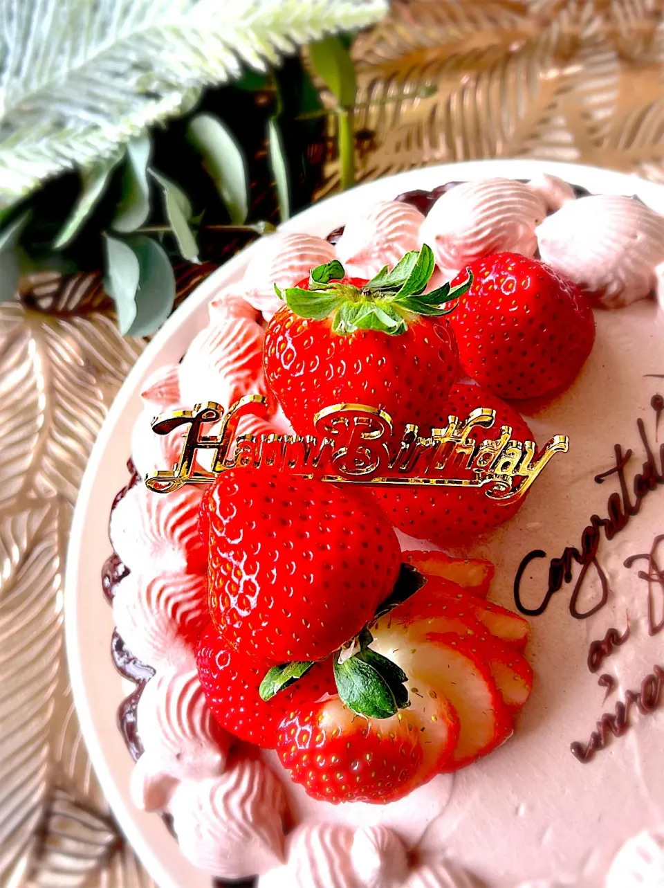 🍓🍫Chocolate　birthday　cake🍫🍓|U・x・Uchokoさん