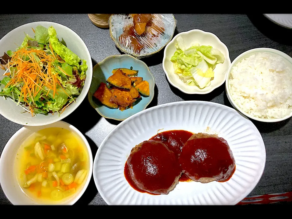 ある日のハンバーグ定食|翠さん