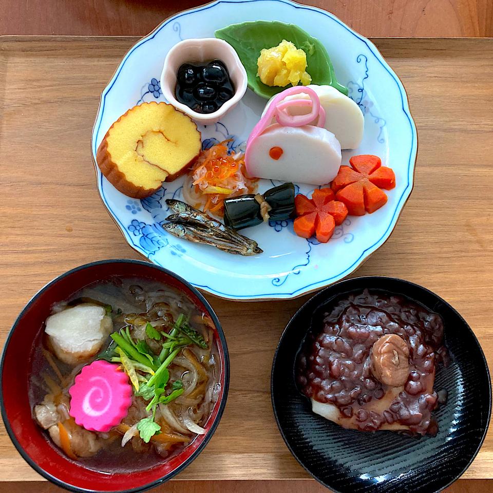 石巻のお正月 #お雑煮#あんこ餅#お節
