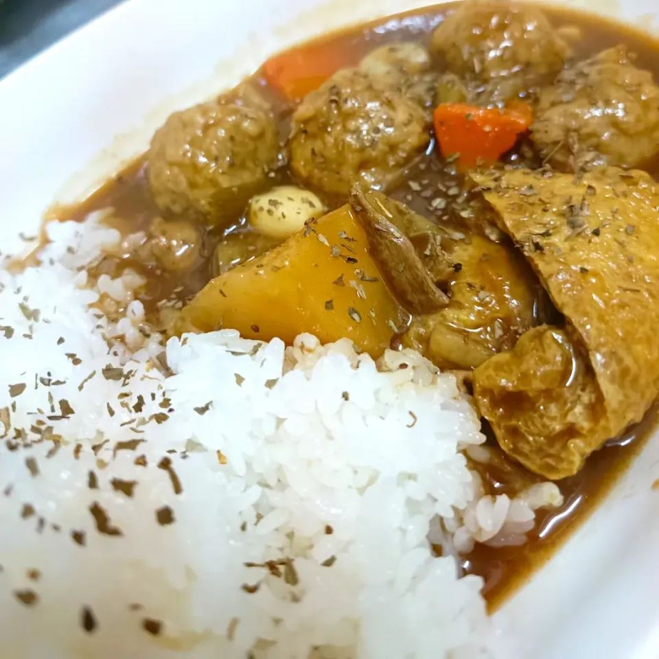 Snapdishの料理写真:カレーうどんのカレーライス|akimitsuさん