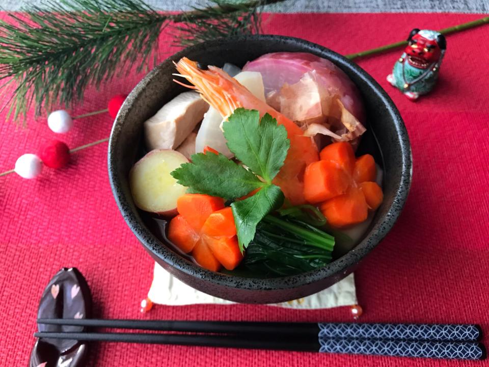 正月2日目のお雑煮(ﾉ)・ω・(ヾ)