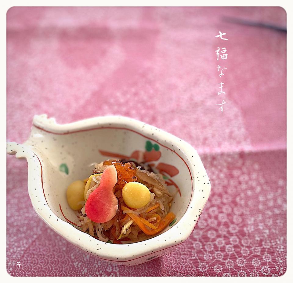 sakurakoさんの料理 七福なます(大根、人参、干し椎茸、白滝、油揚げ、銀杏、柚子)～お節料理にも入れる一品です(*^^*)～