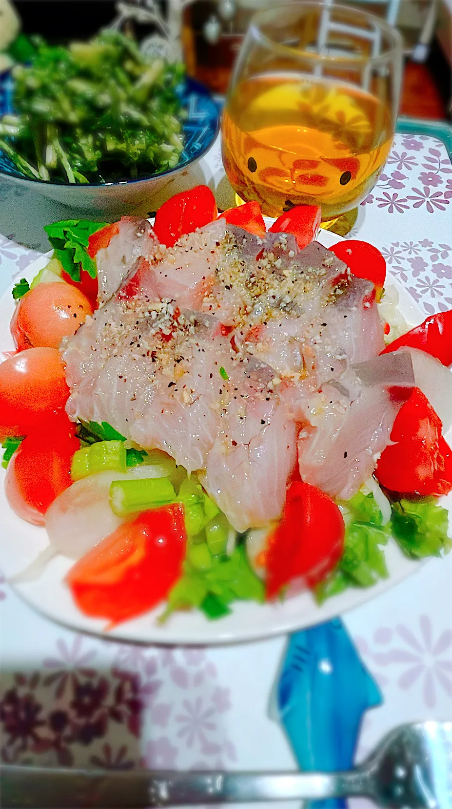 ぶりのカルパッチョと水菜の塩麹漬け|舞さん