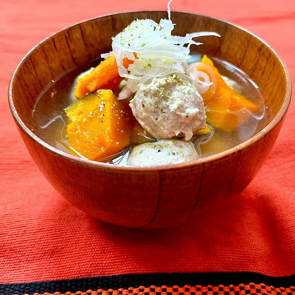 マルコメ キッチンさんの料理 「かぼちゃと鶏挽き肉の山椒みそ汁」|七海さん